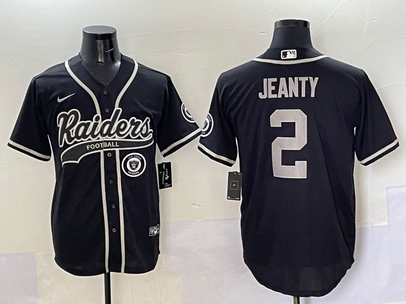 Men 2025 Oakland Raiders #2 Jeanty Black Joint Name Nike Limited NFL Jersey style 9